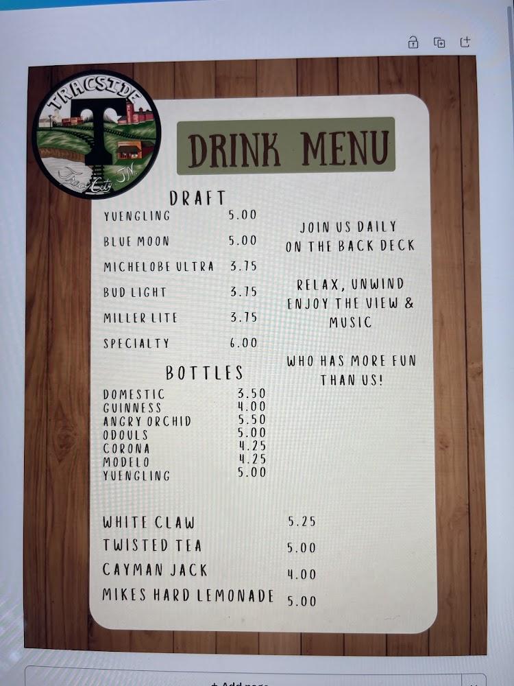 Tracside Menu image 3